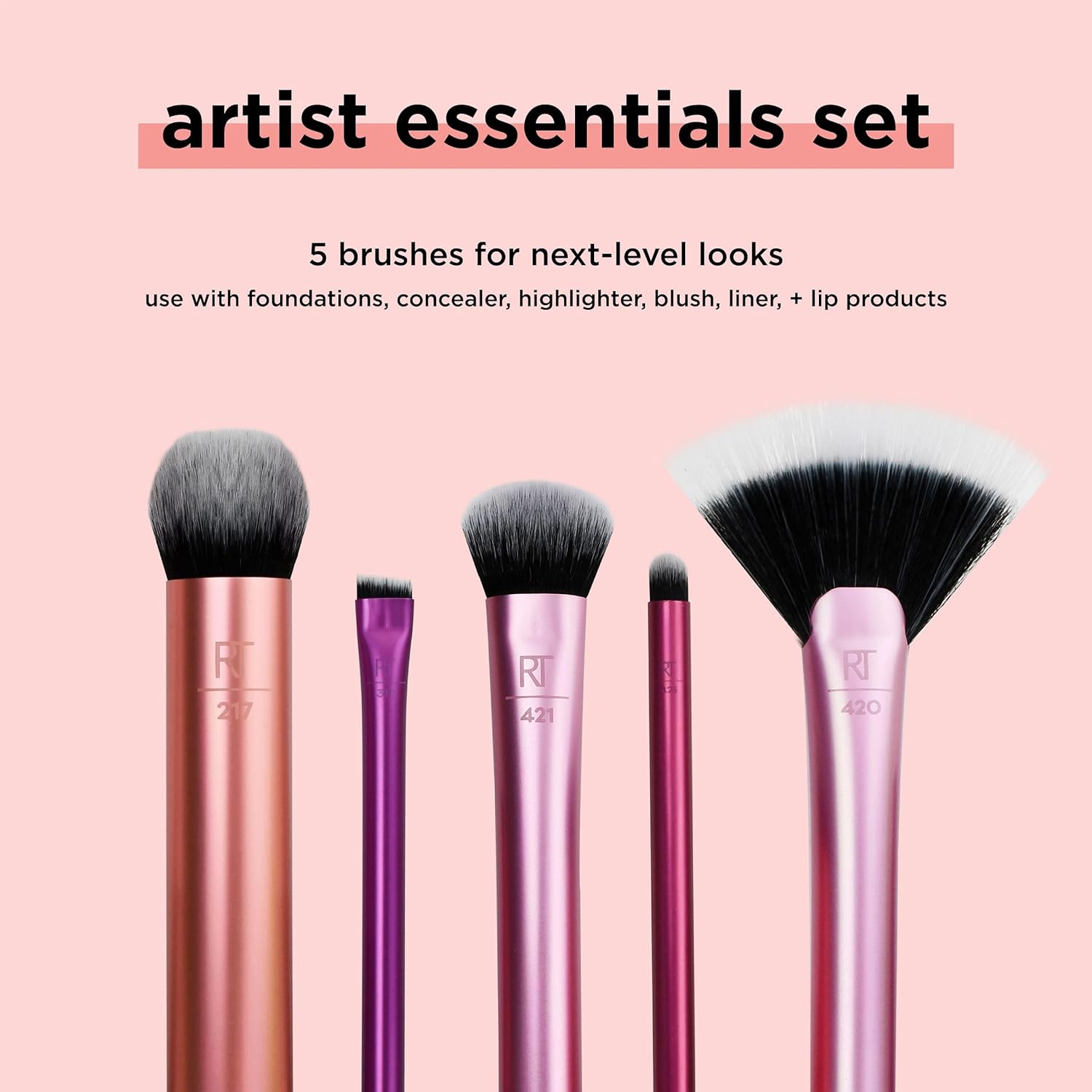 Real Techniques Face Base Makeup Brush Kit, 5 Piece Set