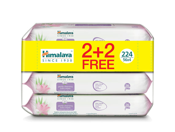 Himalaya Gentle Cleansing Baby Wipes Alcohol & Paraben Free For Sensitive Skin - 224 Wipes
