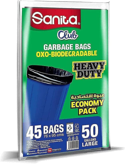 Sanita Club Garbage Bags 50 Gallons 45 Bags