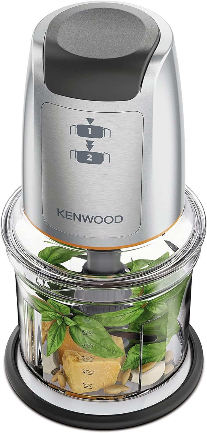Kenwood Chopper, 500W, 0.5L, 2 Speeds, Stainless Steel Quad Blade, Ice Crush Function, Mayonnaise Attachment, CHP61.100WH, White