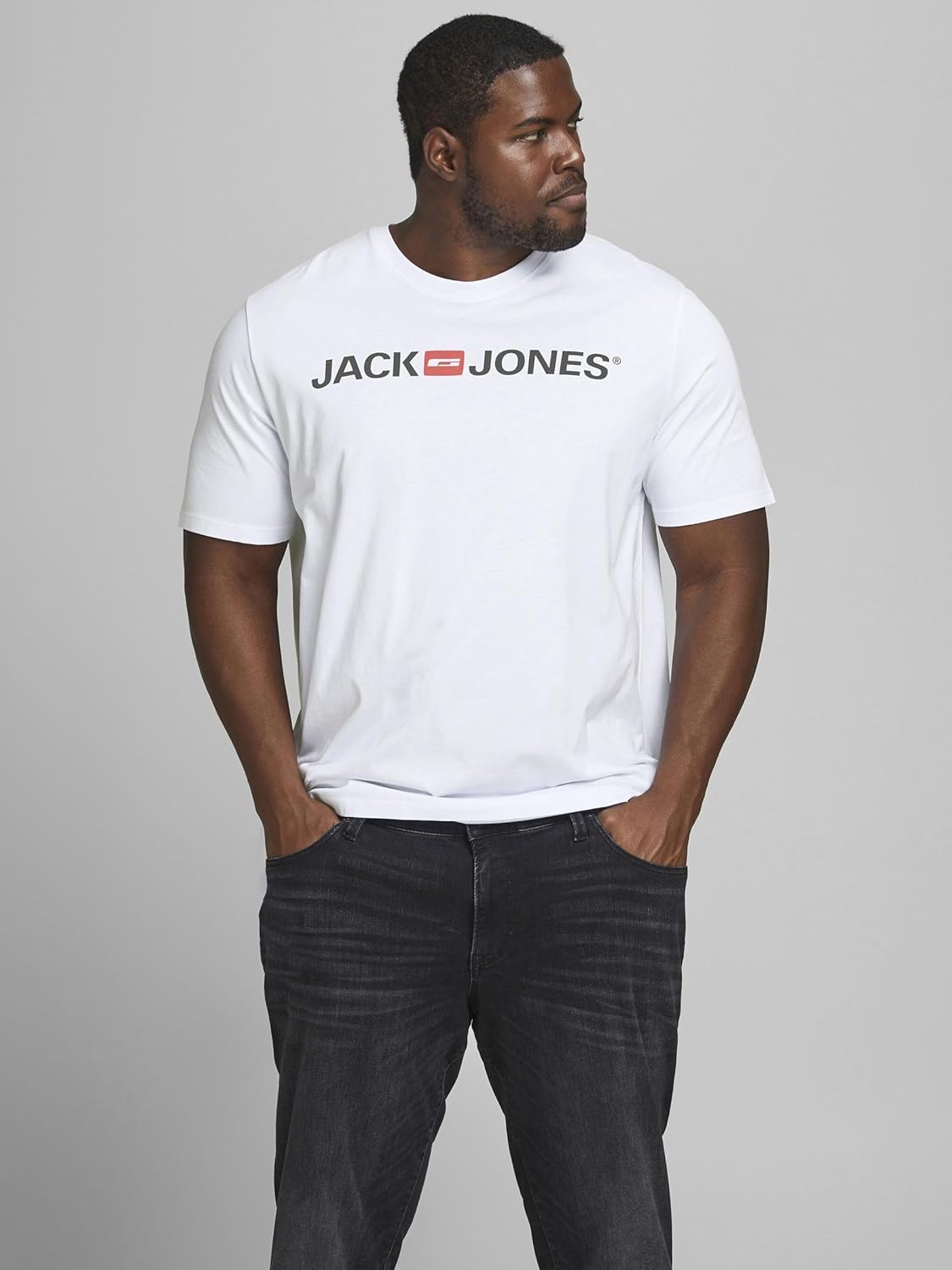 Jack & Jones Mens Jjecorp Logo Tee Ss Crew Neck Noos Slim Fit T-Shirt