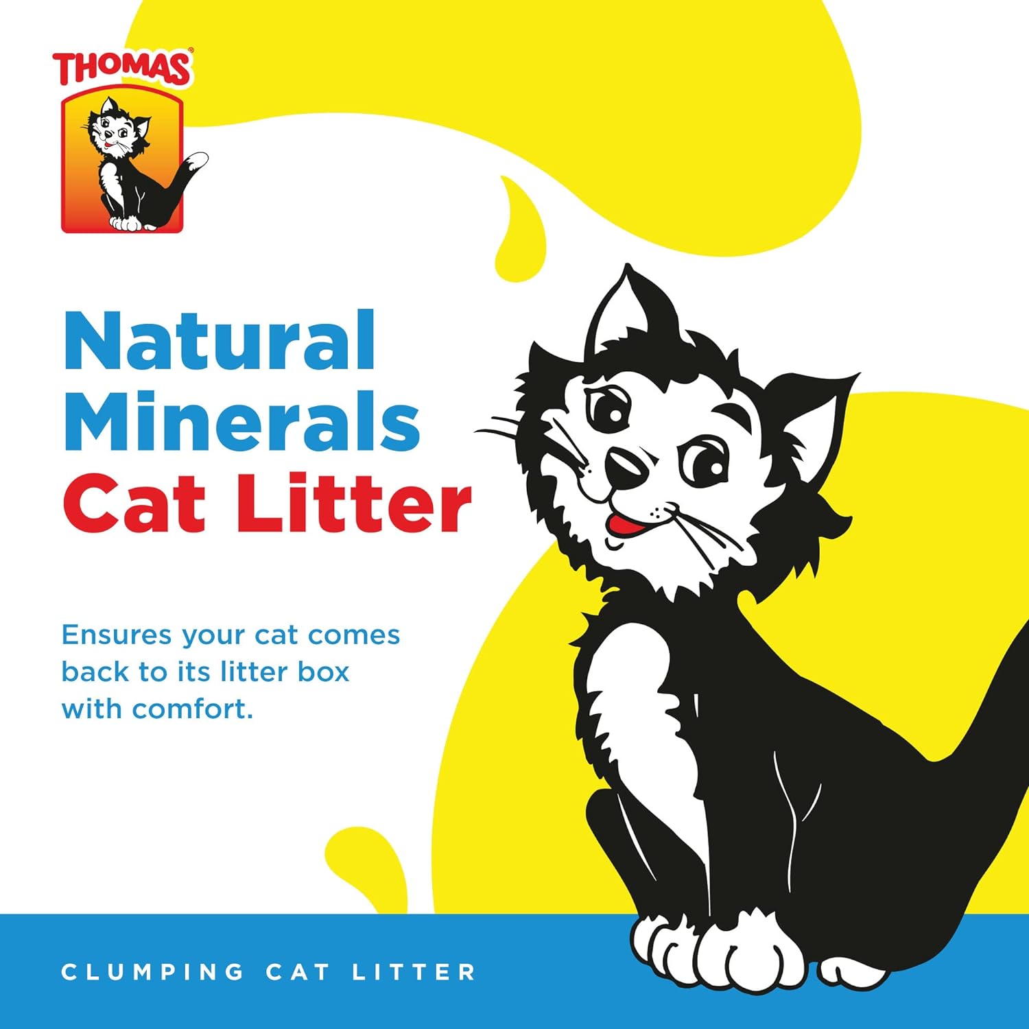 Thomas Cat Litter, Natural Minerals Litter Sand, it's Non-Clumping and Highly Absorbent Nature Ensures Your Cat to Come Back to its Cat Litter Box with Comfort, Bag of 16L