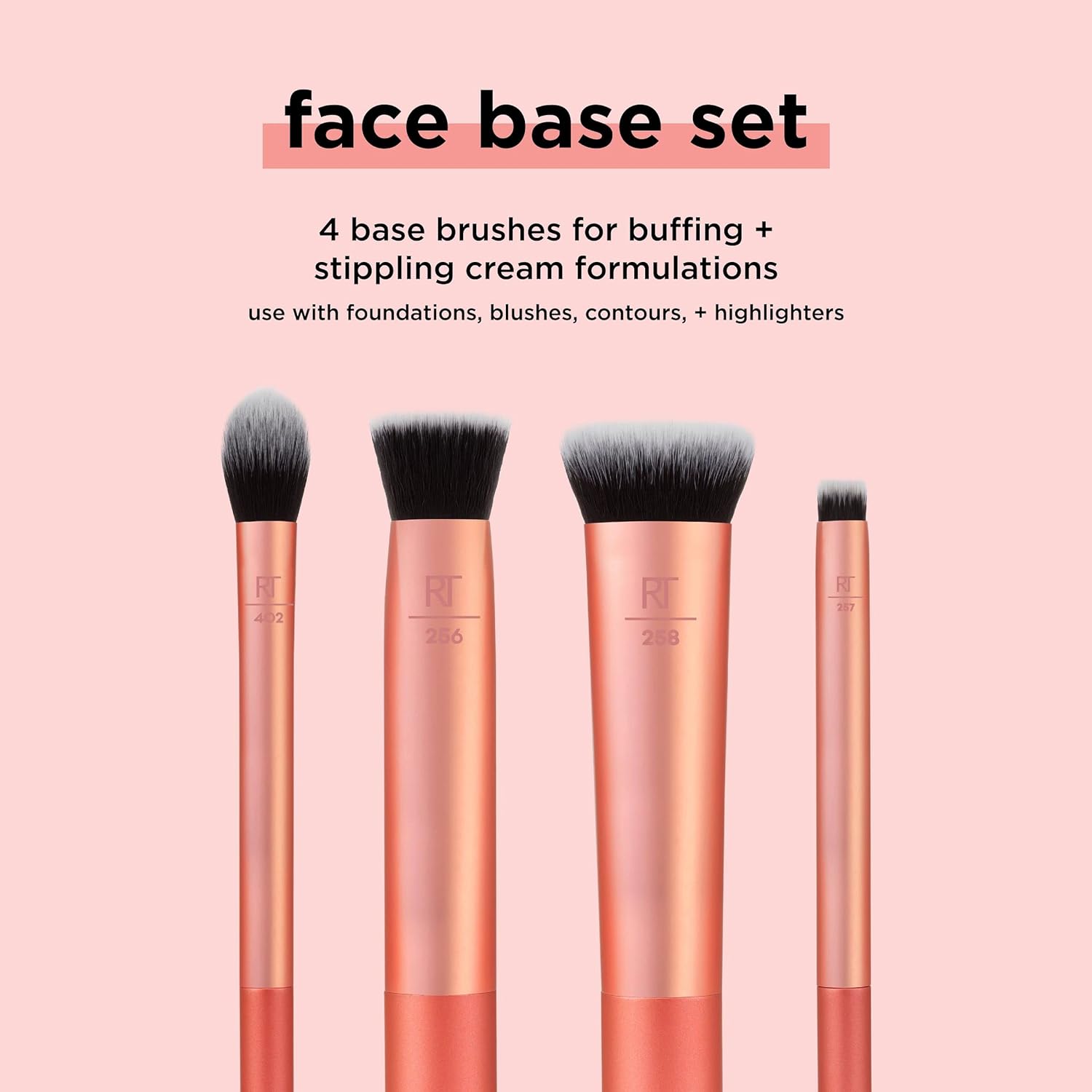 Real Techniques Face Base Makeup Brush Kit, 4 Piece Set