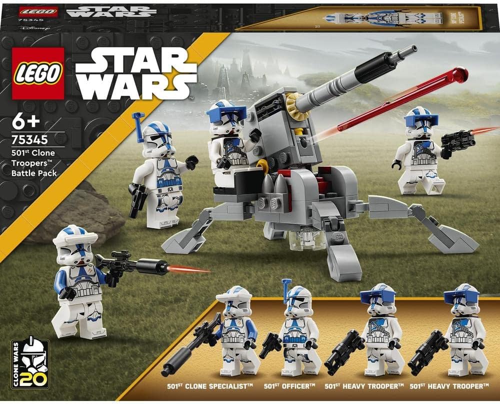 LEGO Star Wars 501st Clone Troopers Battle Pack, Official Star Wars x LEGO Building Blocks Set, Age 6+, 75345 (119 pieces)