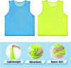 Practice Vests, Youth Jerseys Nylon Mesh Scrimmage Practice Vests for Youth Sports Team Training, Adult Sport Basketball Soccer Football, Blue and Yellow (12 Pieces)