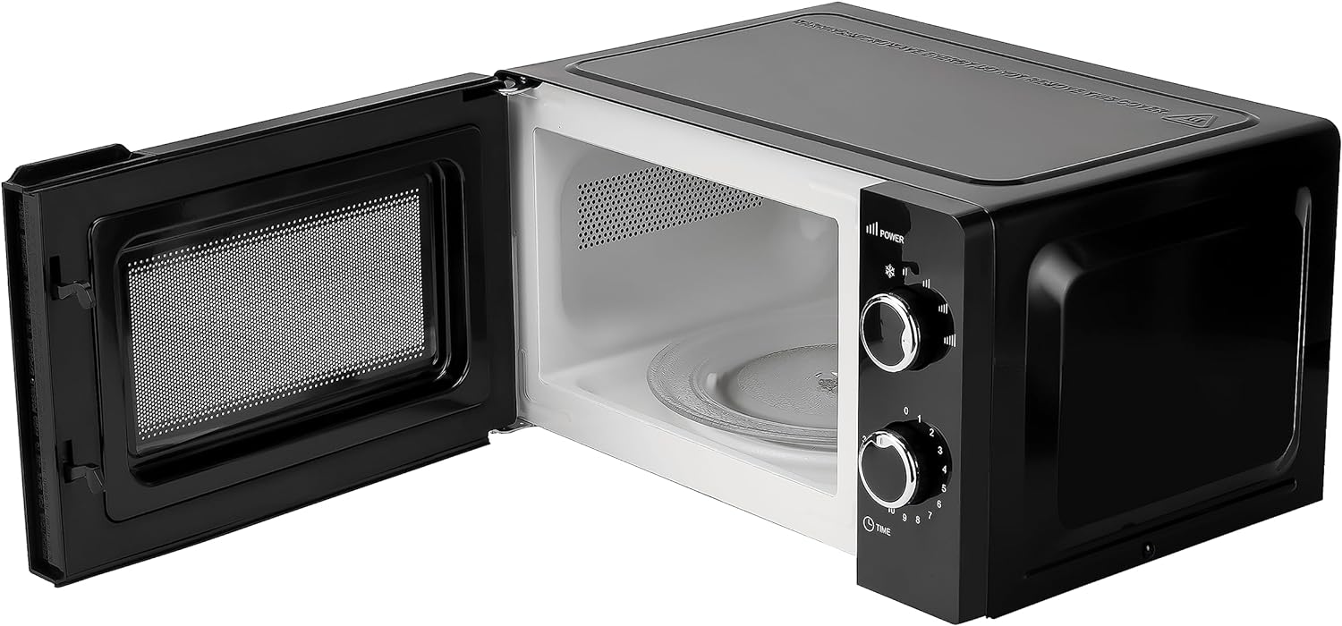 Geepas Microwave Oven With Easy Reheat Defrost Digital Display 20 L 1100 W GMO1899-20LS-BL Black