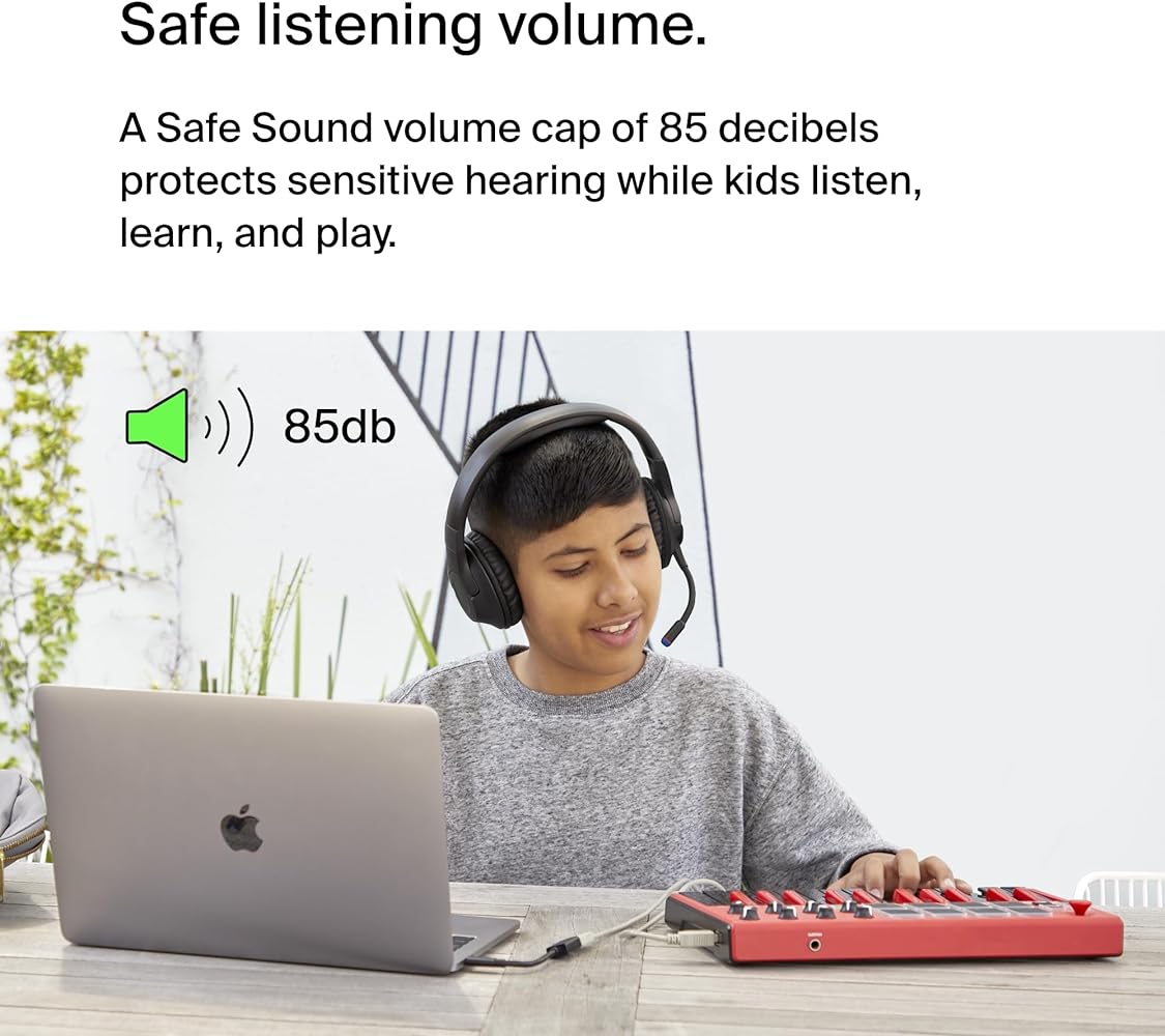 Belkin SoundForm Mini Kids Wireless Headphones with Built in Microphone, On Ear Headsets Girls and Boys For Online Learning, School, Travel Compatible with iPhones, iPads, Galaxy and more - Blue