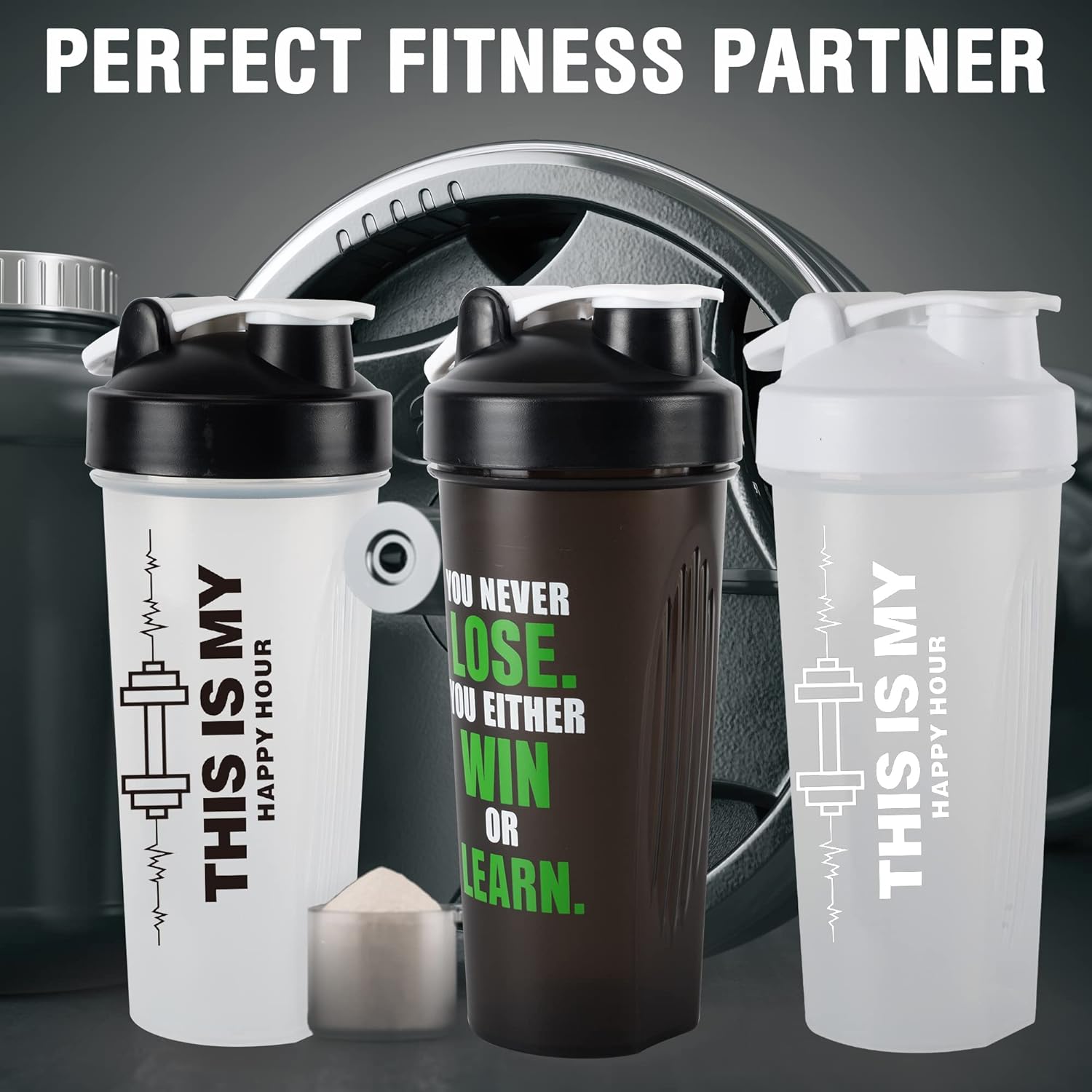 Shaker Bottle for Protein Mixes 20 OZ BPA-Free Leak Proof Mixer Cup Sports Gym Fitness