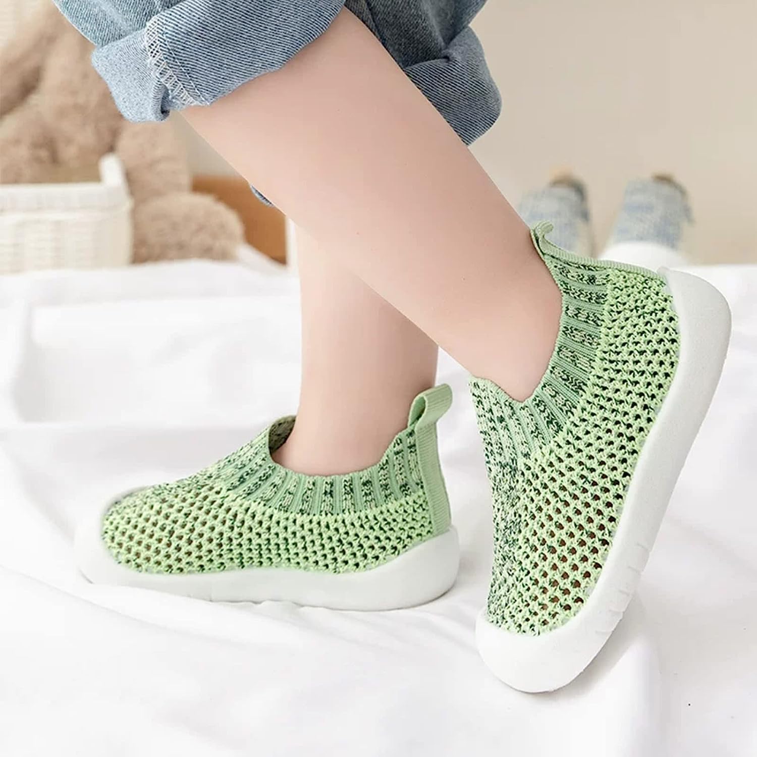 Baby Boy Girl Shoes Breathable Mesh Sneakers Lightweight Non-Slip Toddler Walking Shoes Infant First Walkers