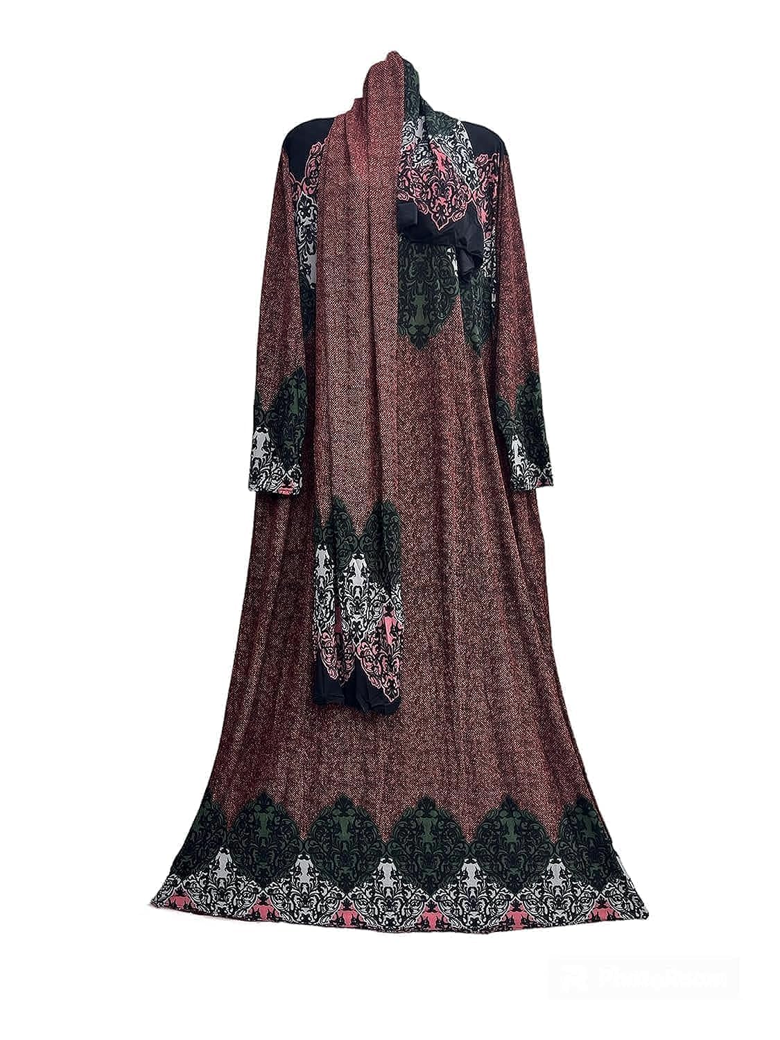 FindsCorner - Tarha Abaya Prayer Dress Prayer Dress اسدال الصلاه Plus, Free Size For Muslim Women, Soft Breathable Elastic Super Comfy Clothe Material (Redish)