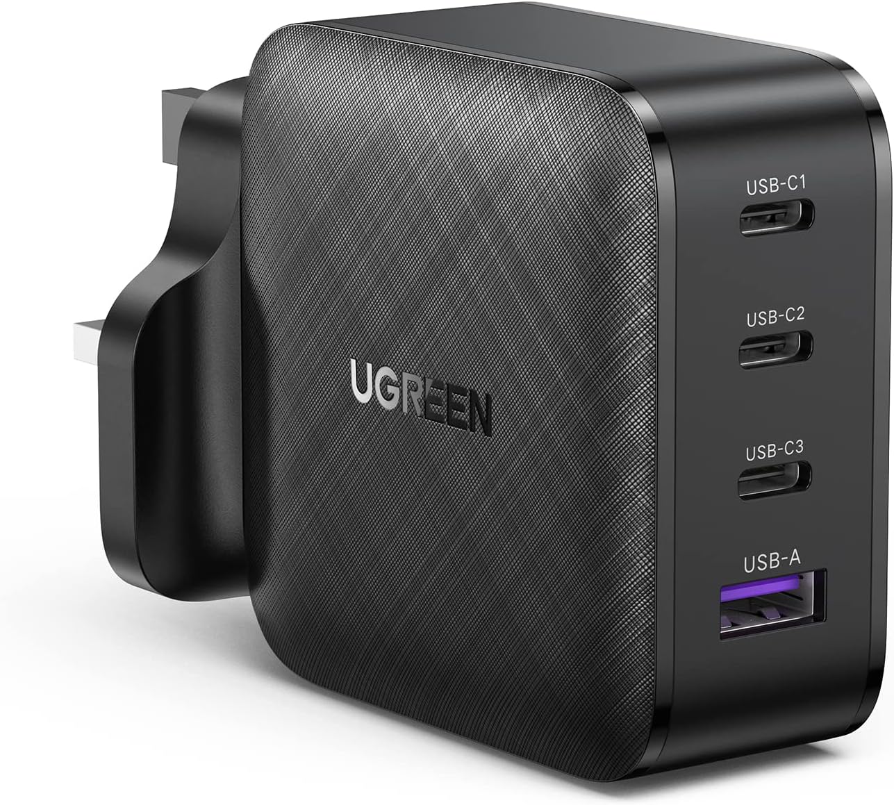 UGREEN 4 Ports USB C GaN Charger Plug Type C PD 65W QC 3.0 Fast Wall Mains Power Delivery Adapter for Laptops, MacBook Pro/Air, Steam Deck, iPad, iPhone,Samsung, Huawei, Oneplus, Xiaomi, Dell, Lenovo