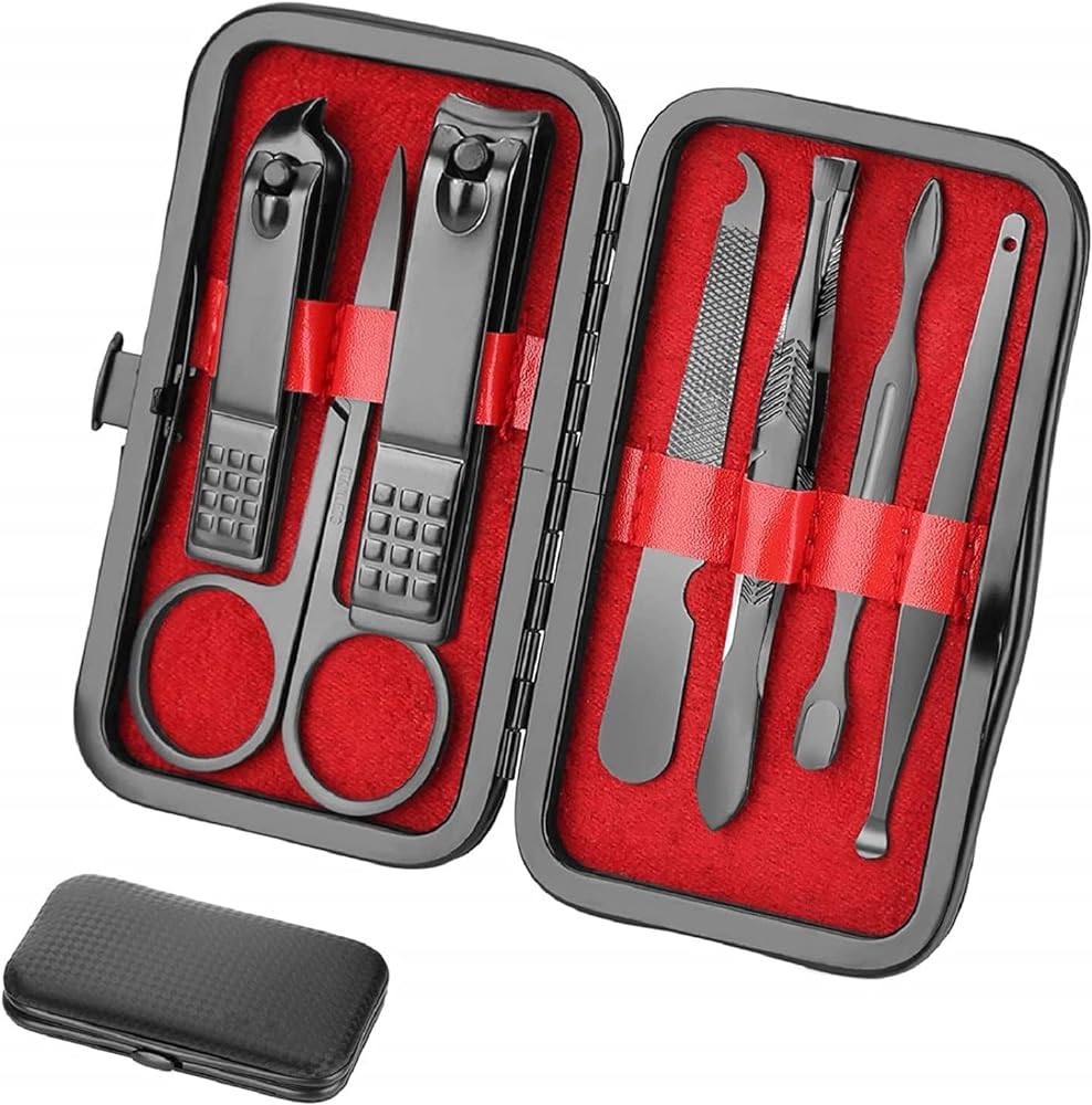 Manicure Set Men, Manicure Set Professional 18 Pcs Mens Grooming Kits Aceoce Stainless Steel Nail Care Tools with Luxurious Travel Case Pedicure Kit Gifts