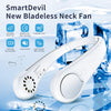 SmartDevil Portable Neck Fan, Hands Free Bladeless Neck Fan, Rechargeable Battery Operated Wearable Personal Fan, 360° Cooling Hanging Neck Fan, 3 Speeds, 48 Air Outlet, for Travel, Outdoor(White)