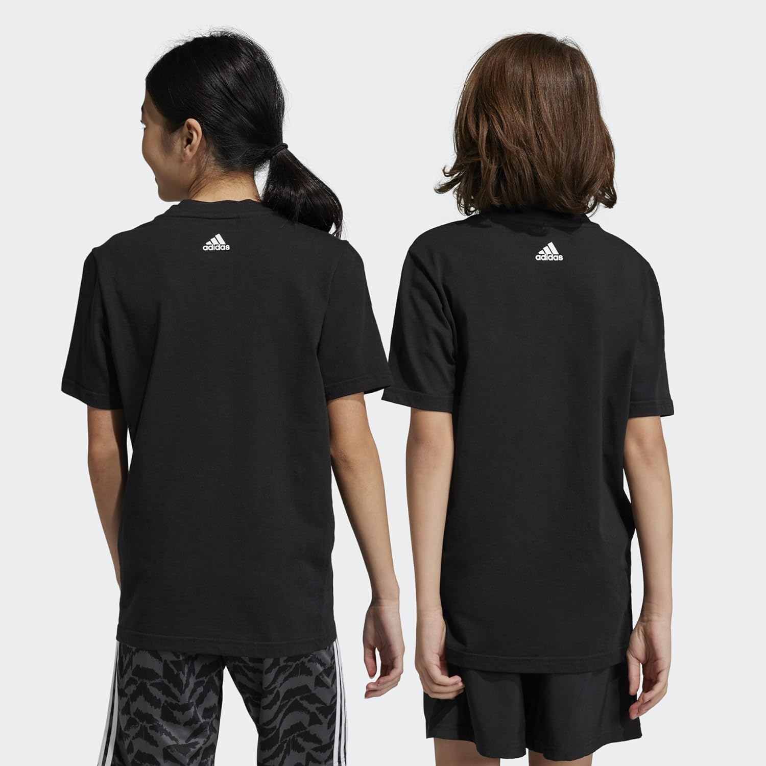 adidas Unisex Kids U LIN TEE BLACK/WHITE HR6400 NOT SPORTS SPECIFIC T-SHIRTS for Unisex T-Shirt