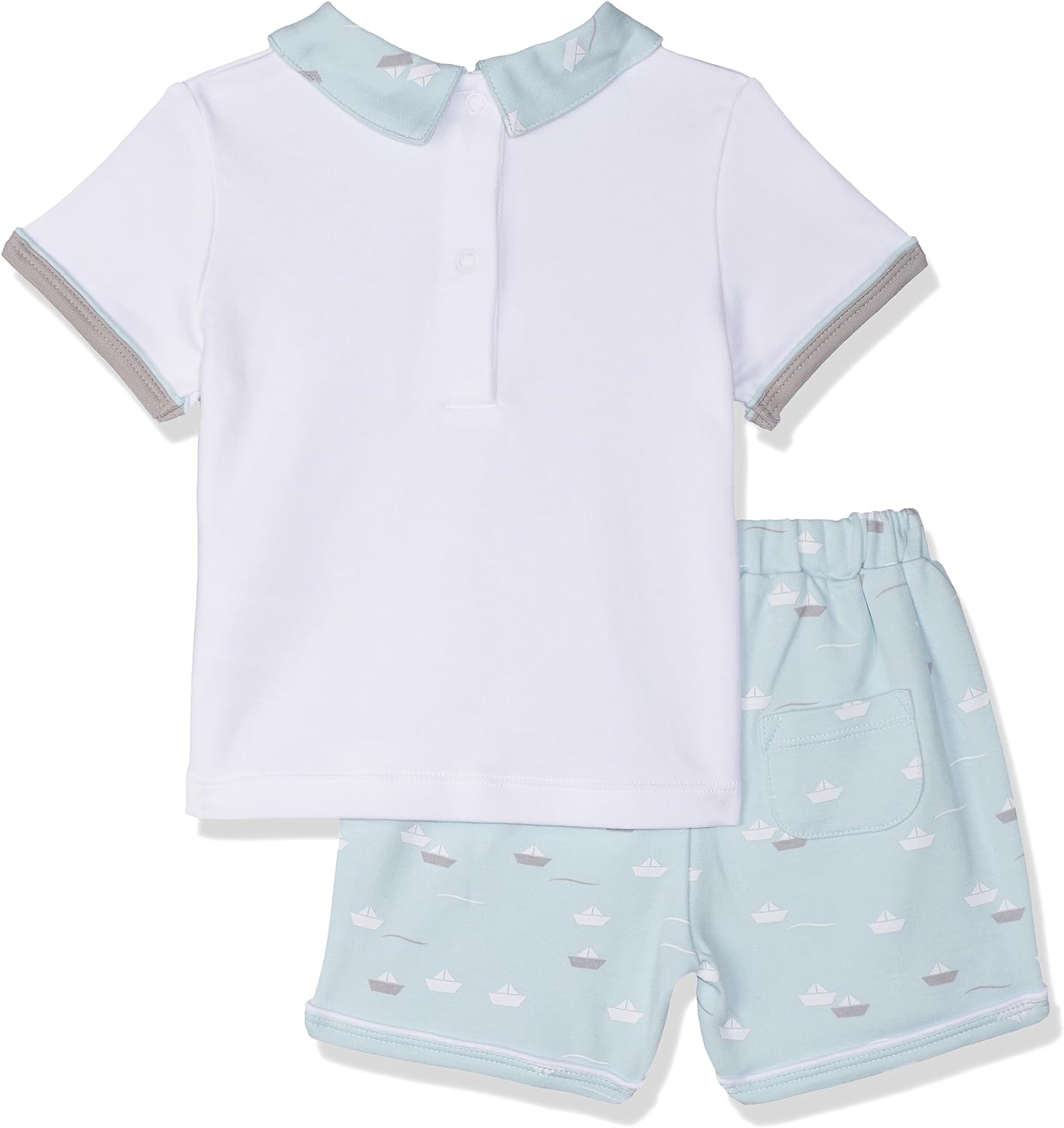 MOON 100% Cotton T-Shirt and Shorts 3-6M Teal - Little Boat