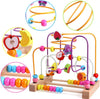Arabest Wooden Bead Maze Toys, Beads for Toddlers, Colorful Fruit Bead Toy Kids Roller Coaster Preschool Educational Toys, Sensory Learning Toys, Birthday Gifts for Toddlers Kids Boys Girls