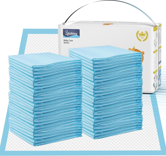 Baby Disposable Changing Pad, 100 Count Thicken and High Absorb Incontinence Changing Pad with Breathable, Waterproof, Soft Non-Woven Fabric, Underpad 13X18 inch- Extra Thick