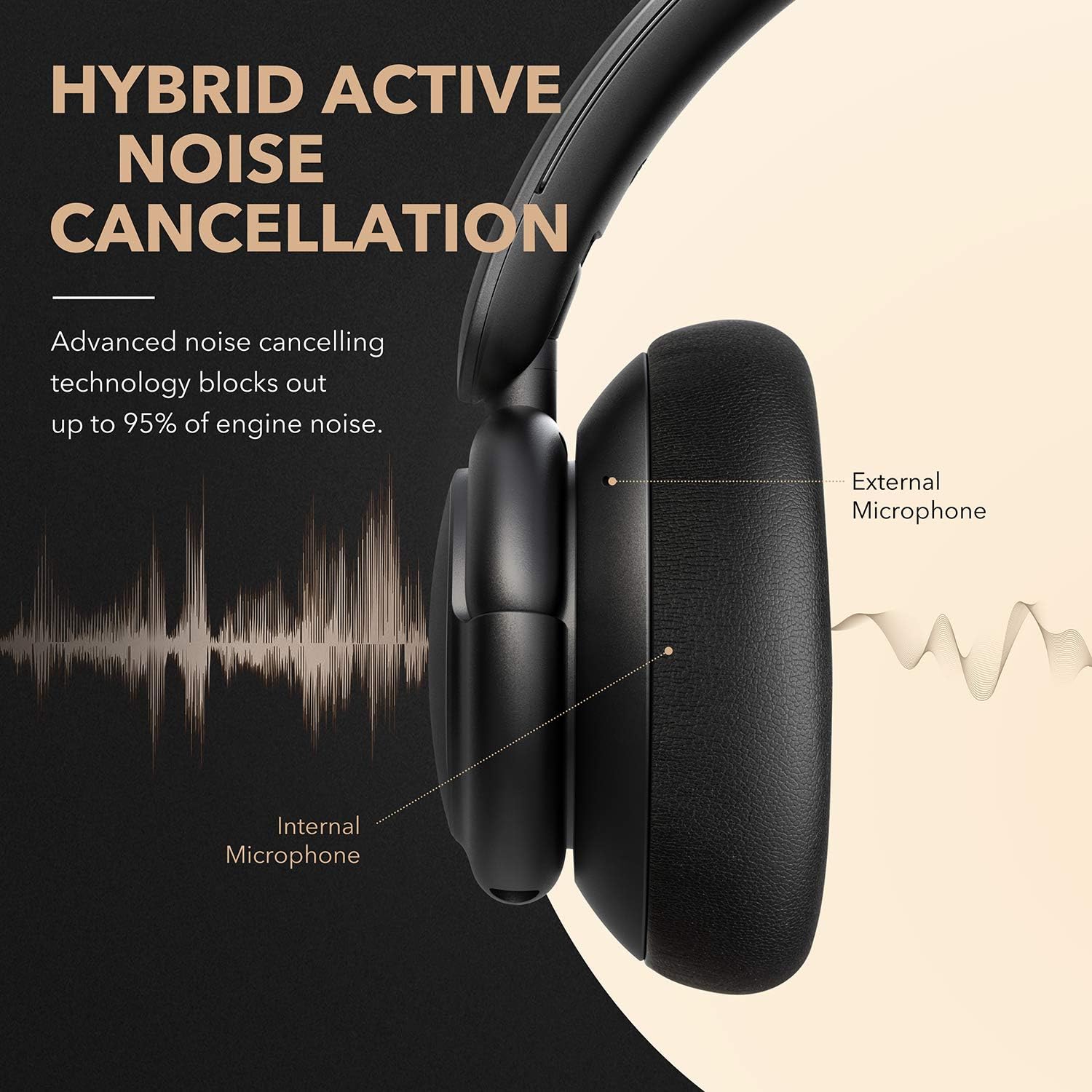 Anker Soundcore Life Q30 Hybrid Active Noise Cancelling Headphones Bluetooth with Multiple Modes, Hi-Res Sound Bluetooth Headphones, Custom EQ via App, 40H Playtime, Multipoint Connection