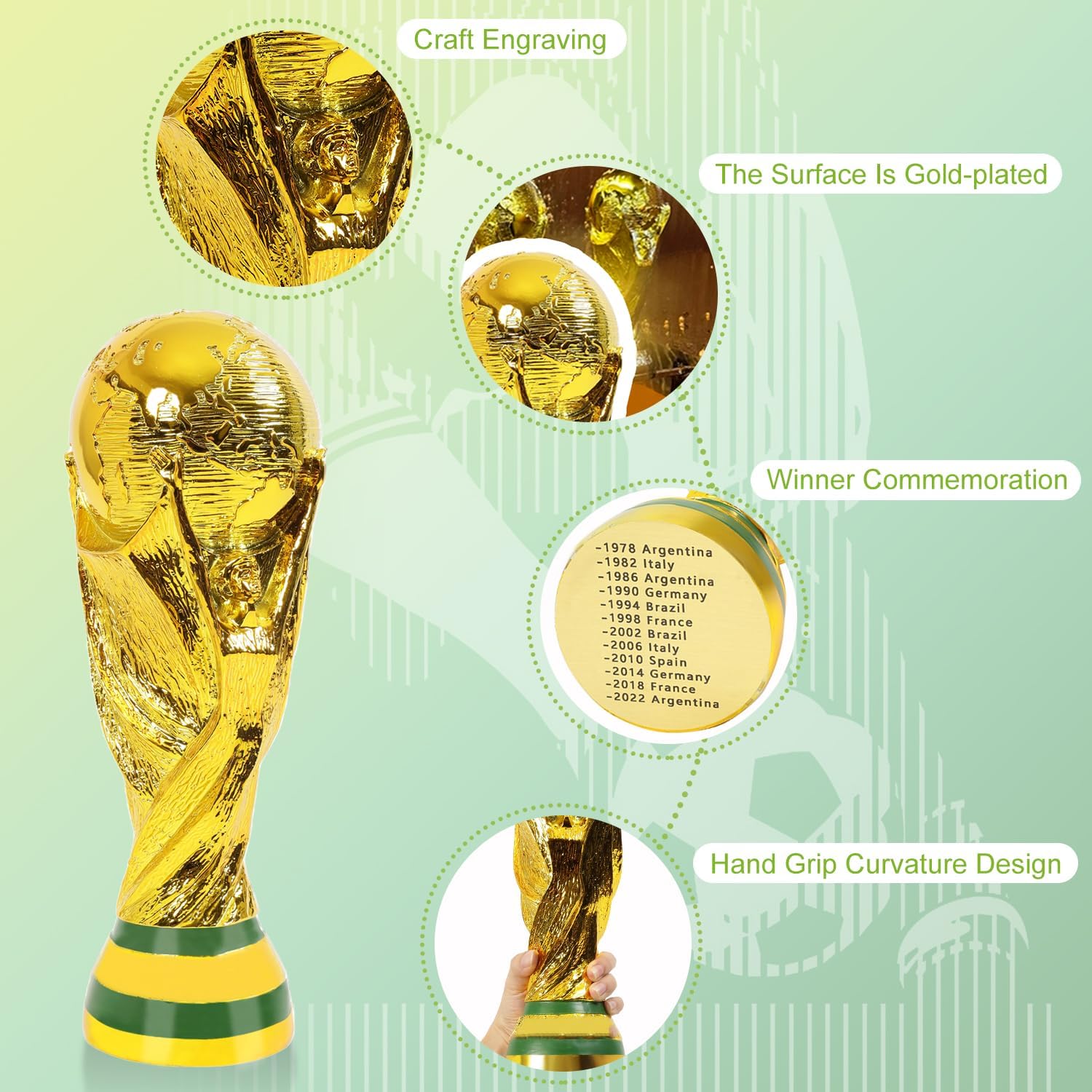 2022 World Cup Replica Resin Soccer Collectibles Sports Fan Trophy Gold Bedroom Office Desktop Decor