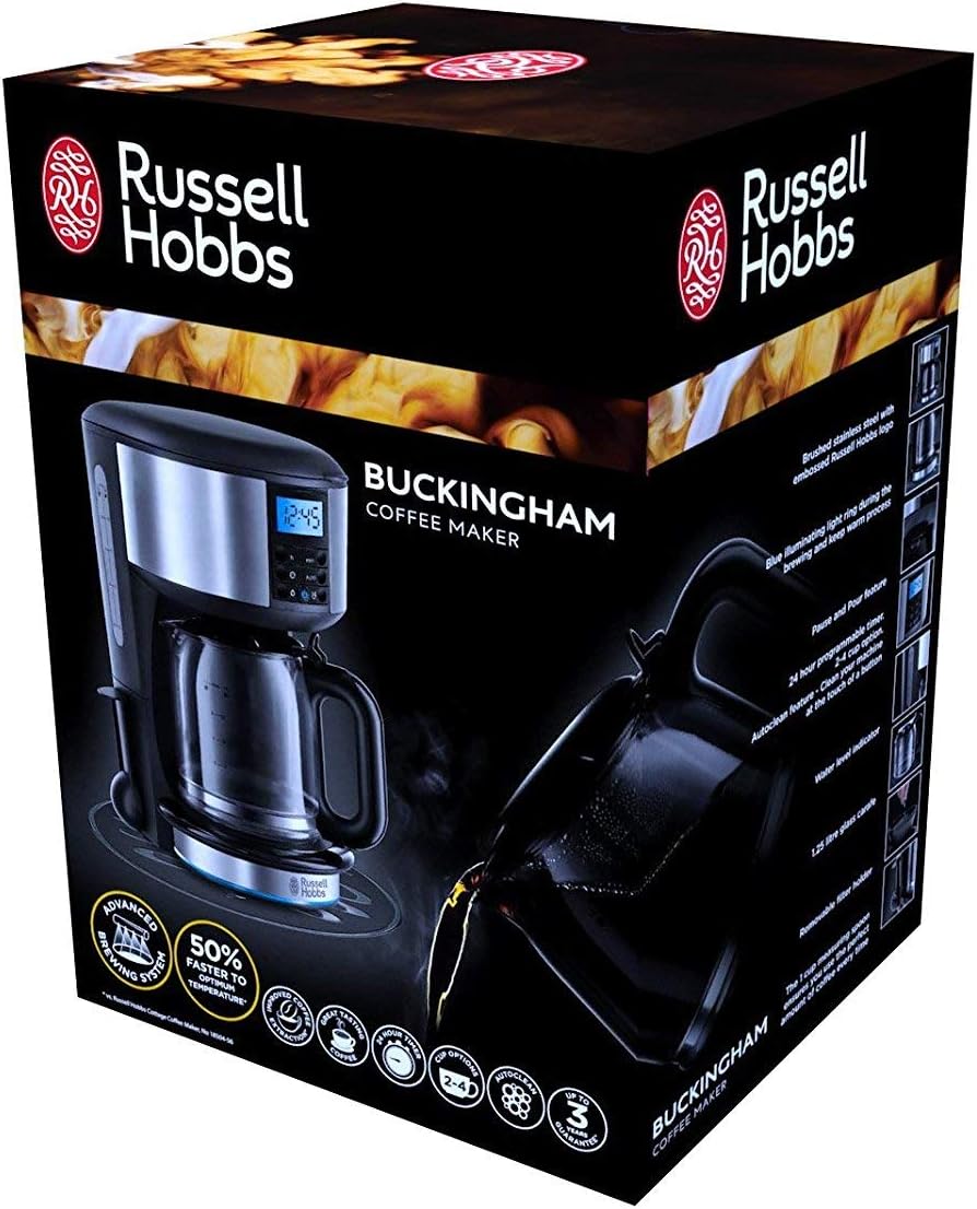 Russell Hobbs Liquid Filter Coffee Machine,Silver - 20680, min 2 yrs warranty