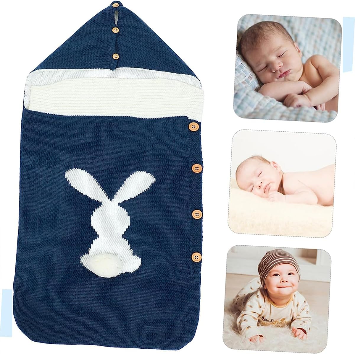LinJie Baby Swaddle Wrap,Baby Knitting Sleeping Bag,Baby Swaddle Blanket，Stroller Sleeping Bag Refer To 0-12 Months Girls Or Boys.