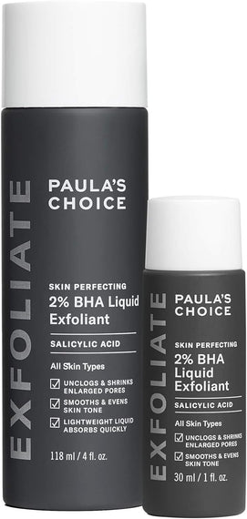 PAULA'S CHOICE Skin Perfecting 2% BHA Liquid Salicylic Acid Exfoliant Duo Gentle Leave-On Exfoliant - Set of 2