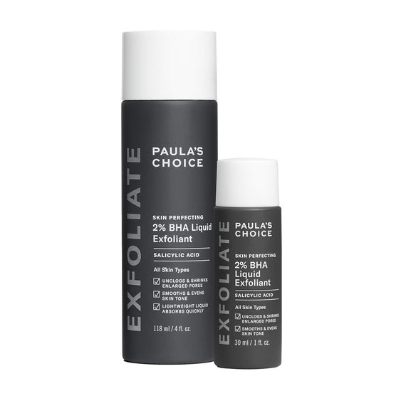 PAULA'S CHOICE Skin Perfecting 2% BHA Liquid Salicylic Acid Exfoliant Duo Gentle Leave-On Exfoliant - Set of 2