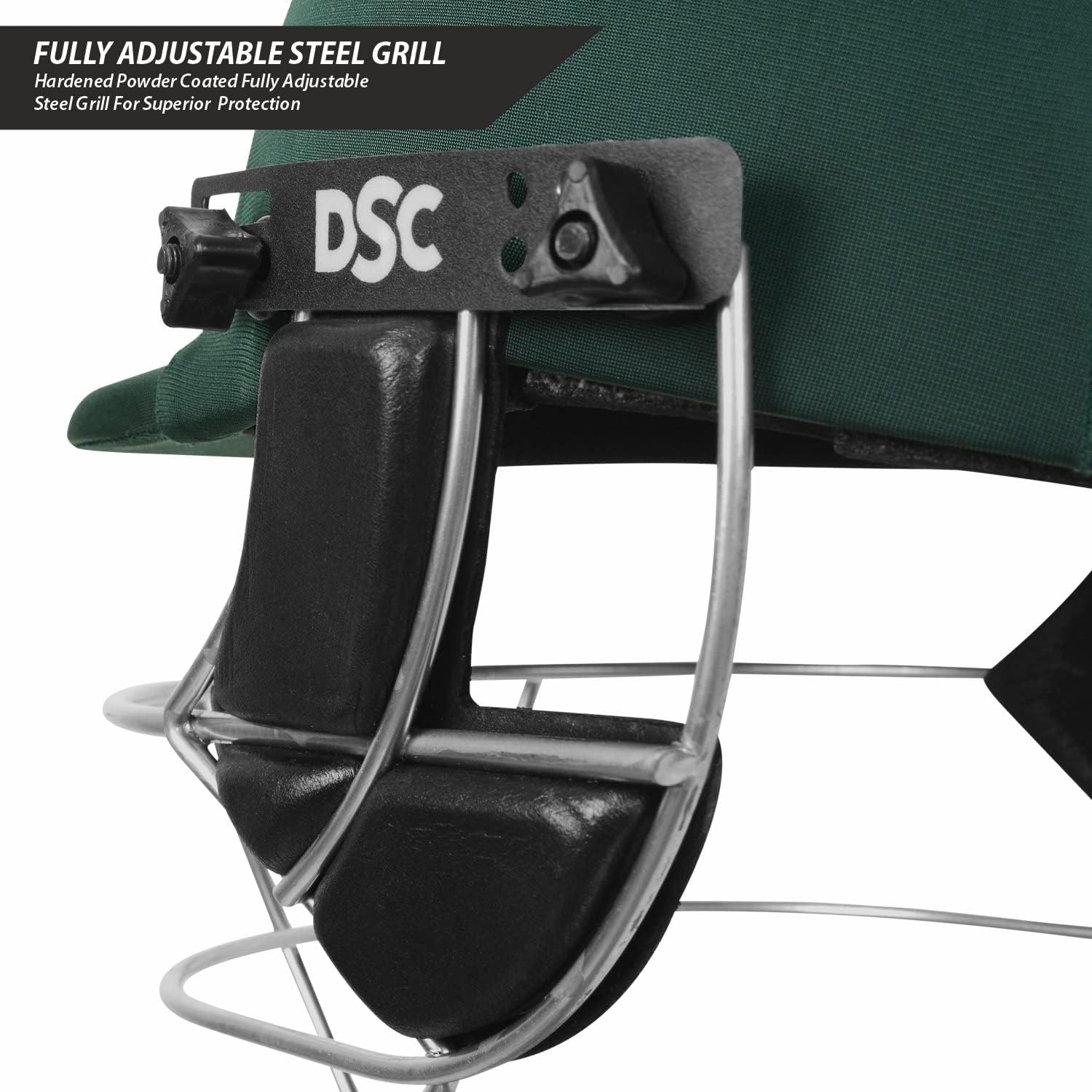 DSC DEFENDER Cricket Helmet for Men & Boys (Adjustable Steel Grill | Back Support Strap| Light Weight |size:Extra Large (Green)