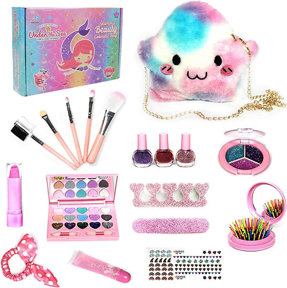 SCIENISH Kids Children's Makeup Set,Girls Makeup Kit for Girls Princess Make Up Box Nontoxic Cosmetics Kit Toys Pretend Play Makeup