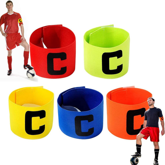 Xspring Soccer Captain Armbands, 5 PCS Football Soccer Captain Armband, Football Captain Armband with Adjustable, Soccer Armbands for Adult Junior Multiple Sports Hockey Netball