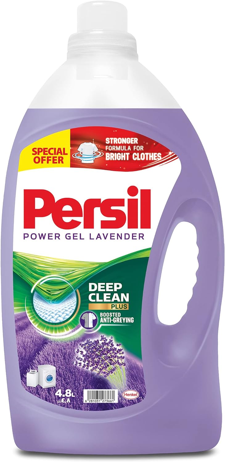 Persil Power Gel Liquid Laundry Detergent, Lavender - 4.8 Litres
