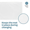 Moon 4-Sided Water Proof Diaper Changing Mat with Easy to Clean Cover Safety Strap, White