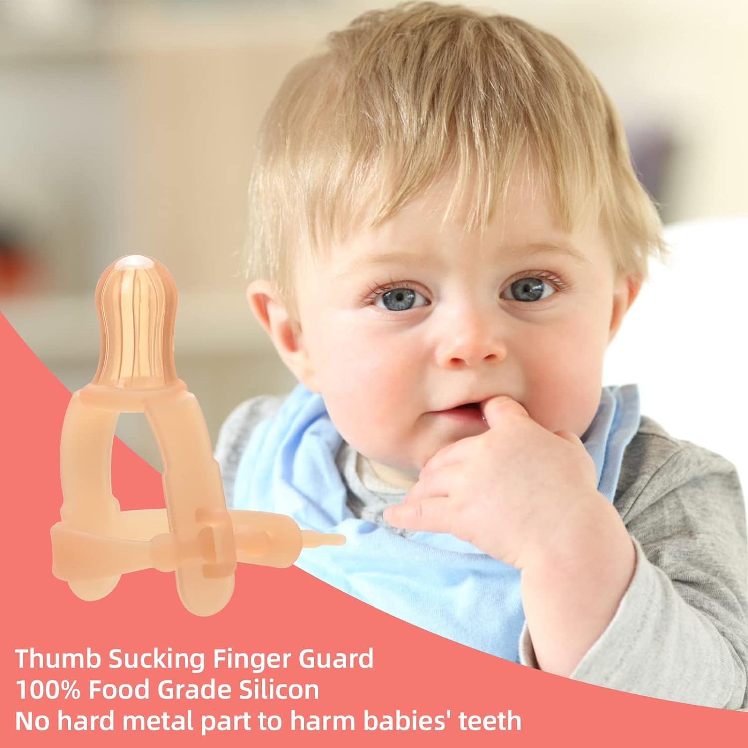 Thumb Sucking Stop - 1-3 Years Old Baby - Adjustable Thumb Guard for Thumb Sucking Silicone Thumb Sucking Treatment Kit for 3-36 Months Baby, Maximum for 1.95”-1.5" Wide Wrist