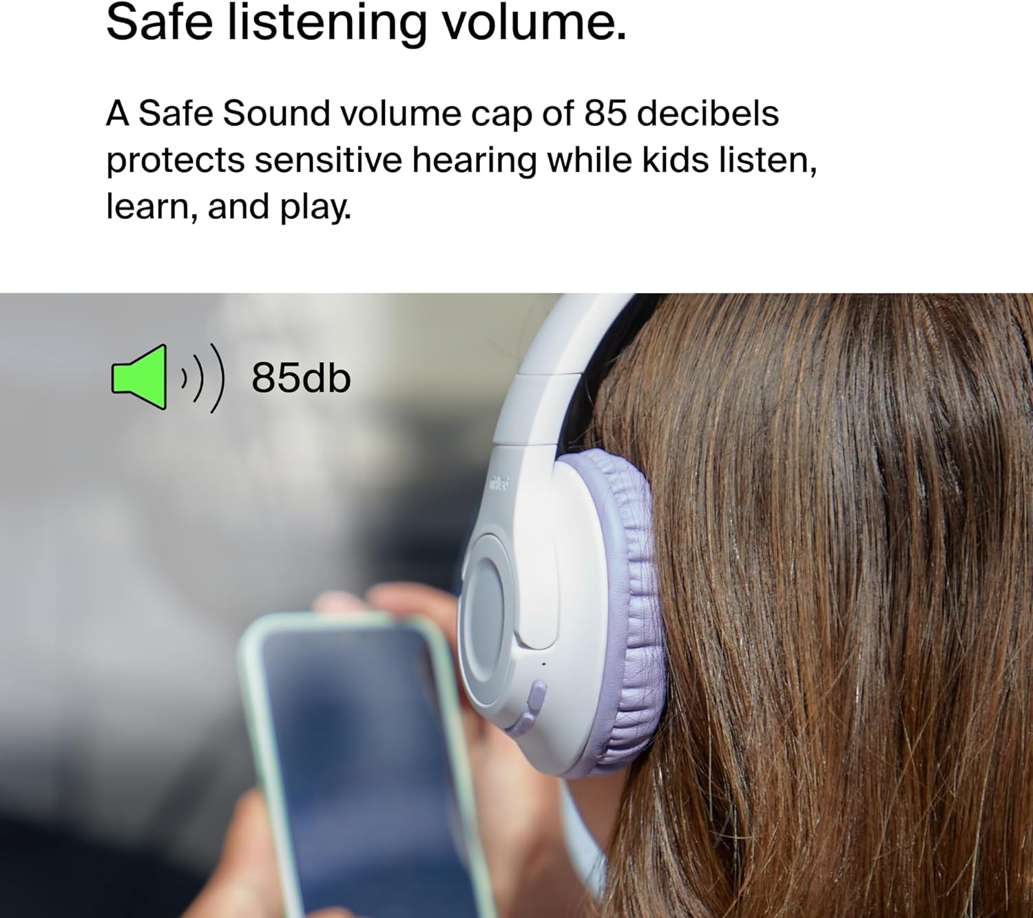 Belkin SoundForm Mini Kids Wireless Headphones with Built in Microphone, On Ear Headsets Girls and Boys For Online Learning, School, Travel Compatible with iPhones, iPads, Galaxy and more - Blue