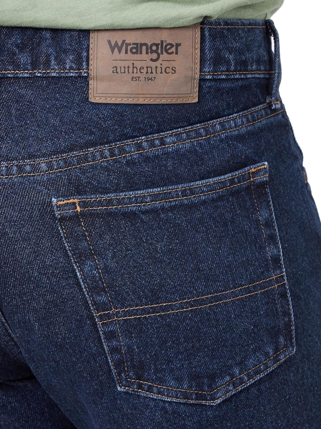 سروال جينز قطن كلاسيكي للرجال بخمسة جيوب وقصة عادية من رانجلر اوثانتيكس