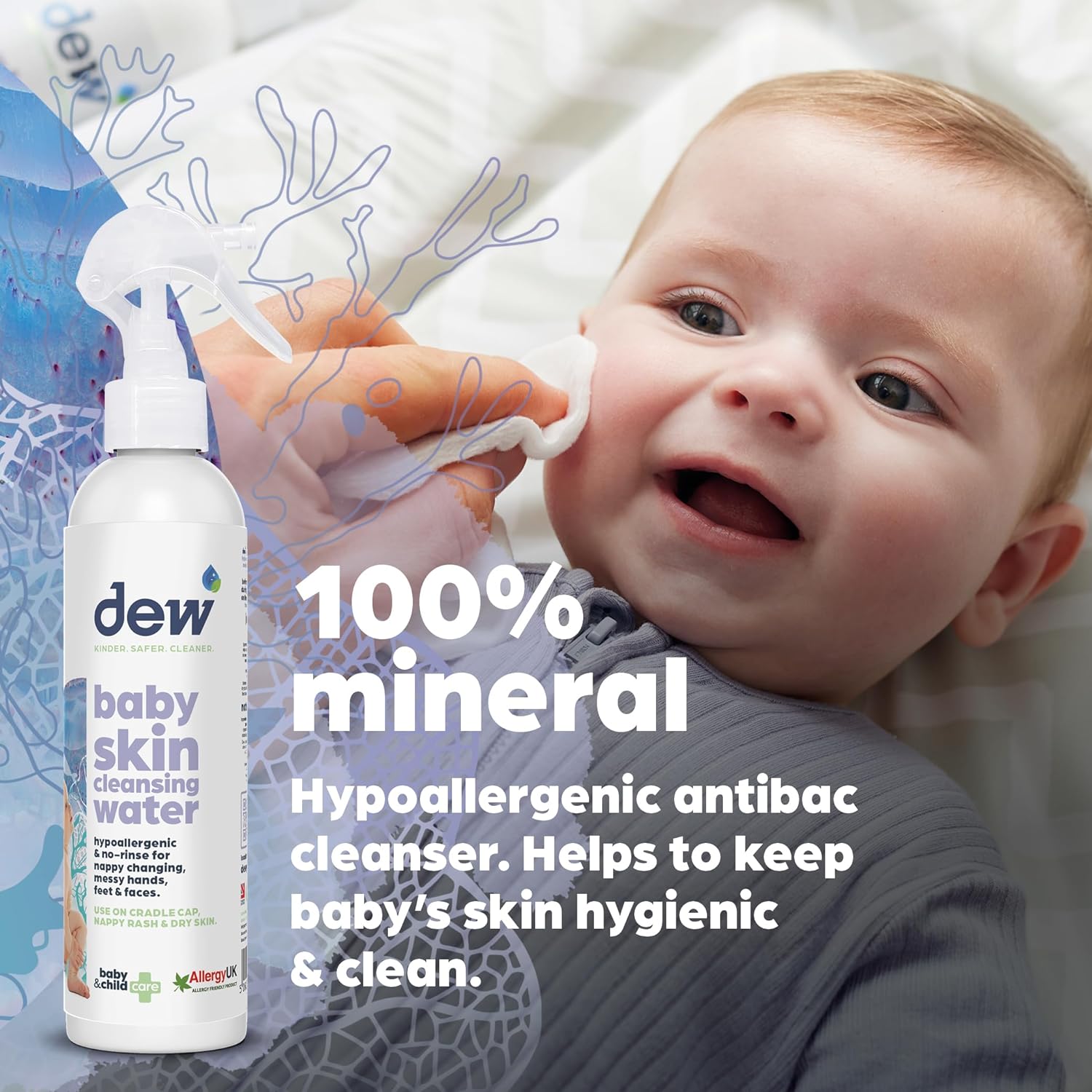 Baby Sanitizing & Cleansing Water, suitable for newborn hands, Ideal for pacifiers, baby cutlery, teething toys, Rinse free, 500 ml.