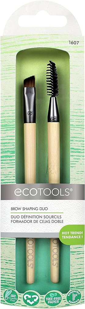 EcoTools Eye Enhancing Duo Brush Set Define Blend & Smudge Eyeshadow & Liner