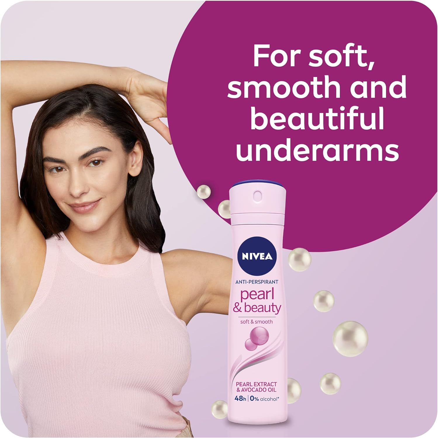 Nivea Antiperspirant Spray for Women, Pearl & Beauty Pearl Extracts, 3x150ml