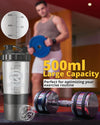 Protein Shaker Bottle (500ml) - Leak-Proof Blender Bottle with Powder and Pill Storage Compartment - BPA Free Shaker