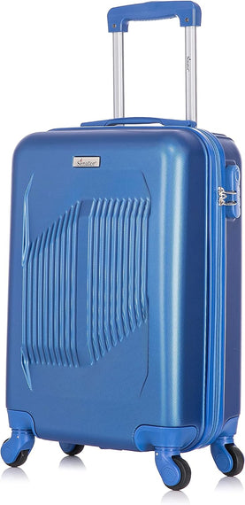 Senator Lightweight Durable ABS Suitcase Hard Shell Travel Luggage Trolley with 4 Quite Spinner Wheels and Combination Lock KH1085 (Carry-On 20-Inch, Pearl Blue)