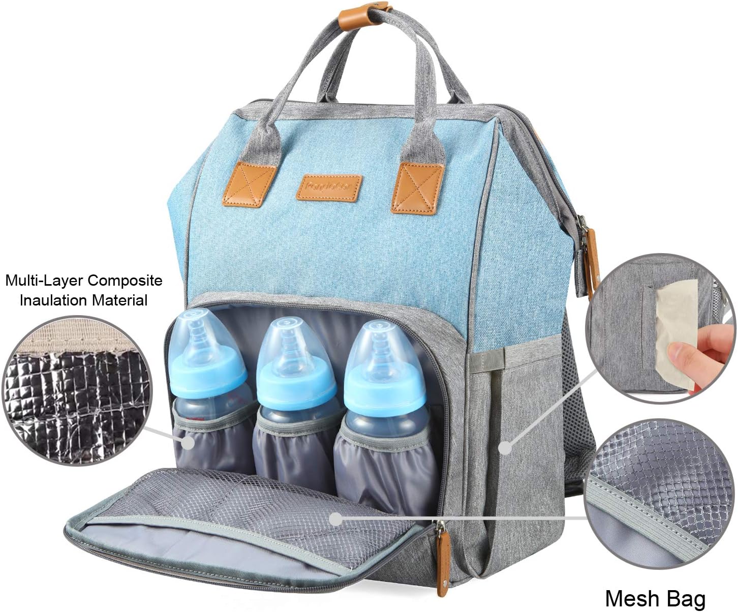 PandaEar Multi-Function Diaper Maternity Mommy Baby Travel Backpack Bag, Large Capacity
