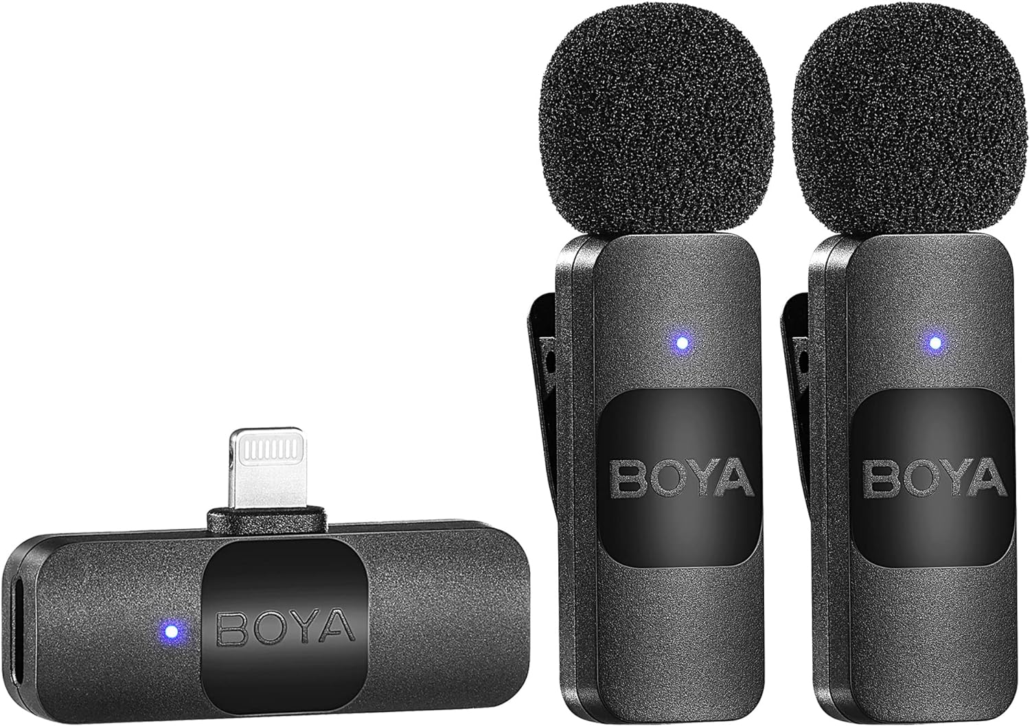 BOYA Wireless Lavalier Lapel Microphone for iPhone iPad - Dual Mini Omnidirectional Condenser Video Recording Mic for Interview Podcast Vlog YouTube Live Stream (TX+TX+RX)