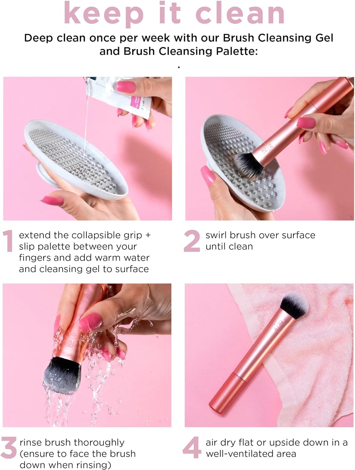 Real Techniques Face Base Makeup Brush Kit, 5 Piece Set