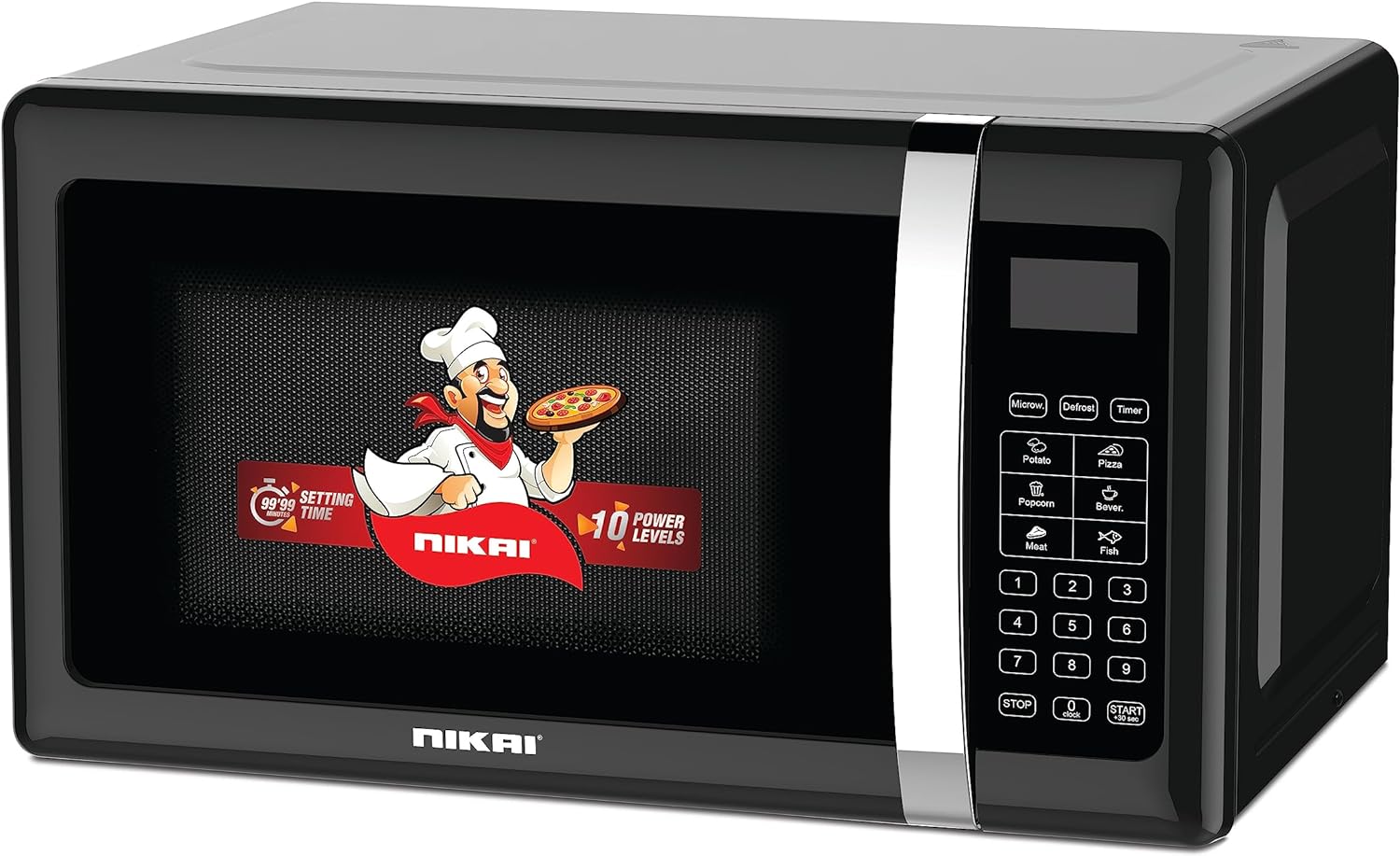 Nikai 20 Liter 700W Digital Microwave Oven with Mechanical Knob Controls| Model No NMO2010DBX with 2 Years Warranty