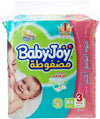 Babyjoy Compressed Diamond Pad, Size 3, Medium, 6-12 Kg, Jumbo Box, 104 Diapers