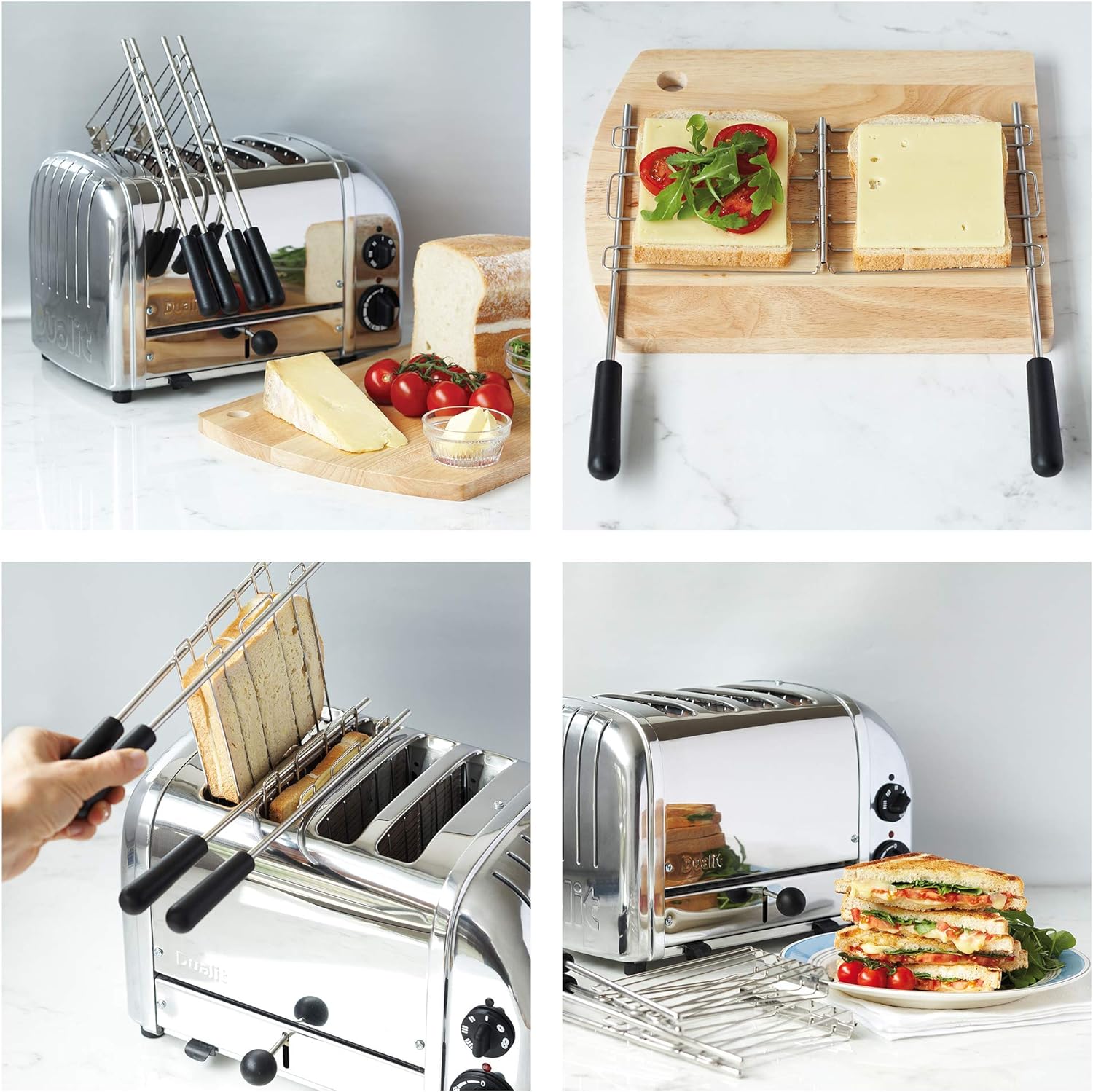Dualit Lite Sandwich Cage x 2 for Dualit Lite, Architect and Domus Toasters | Make toasted sandwiches in your Dualit Toaster | Pack of 2 Sandwiches Cages | Sandwich Cage with Drip Tray