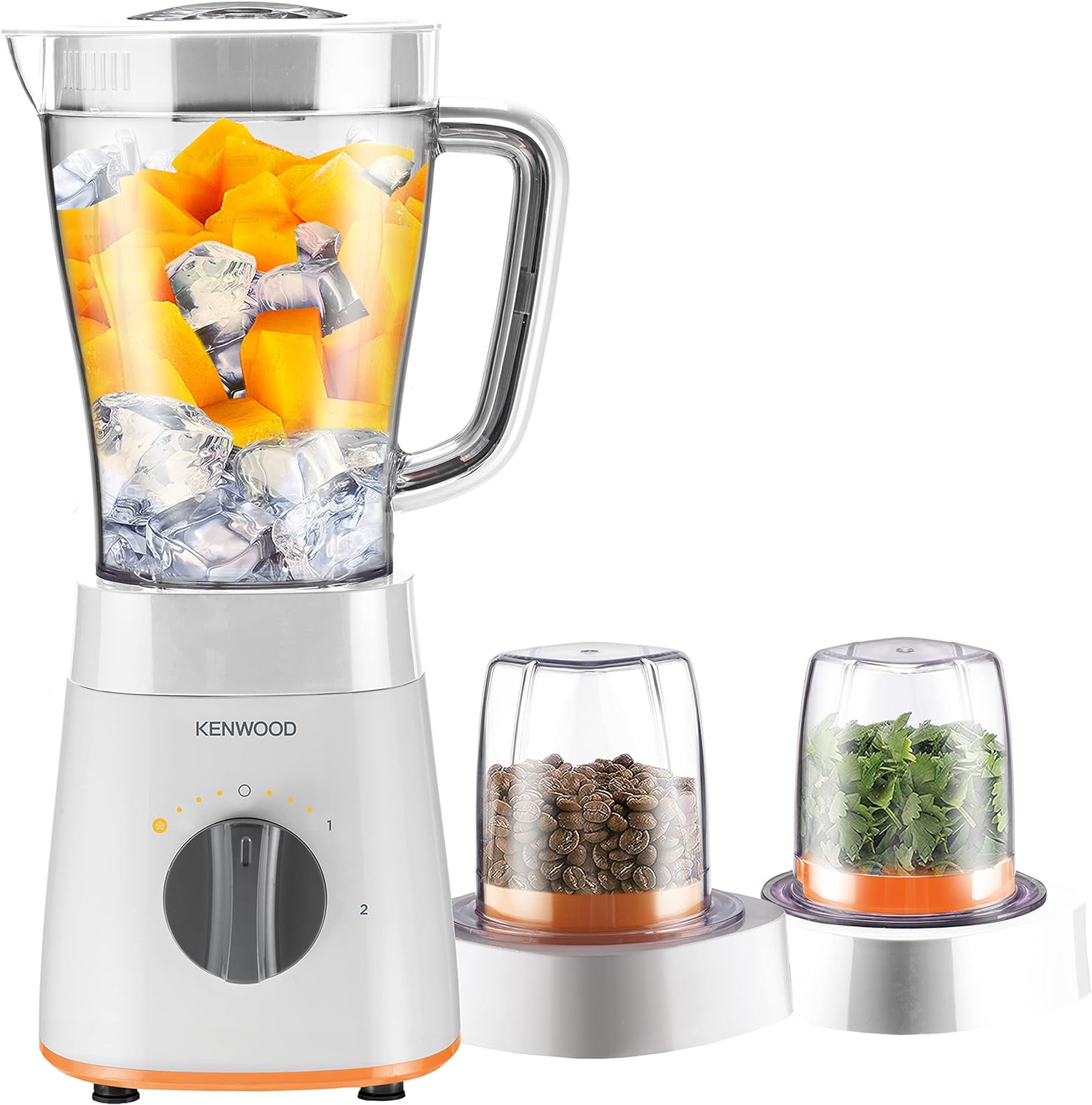 Kenwood Blender, 500W, 2L, Ice Crush Function, Multi Mill, Grinder, Chopper, 2 Speeds, BLP15.360WH, White