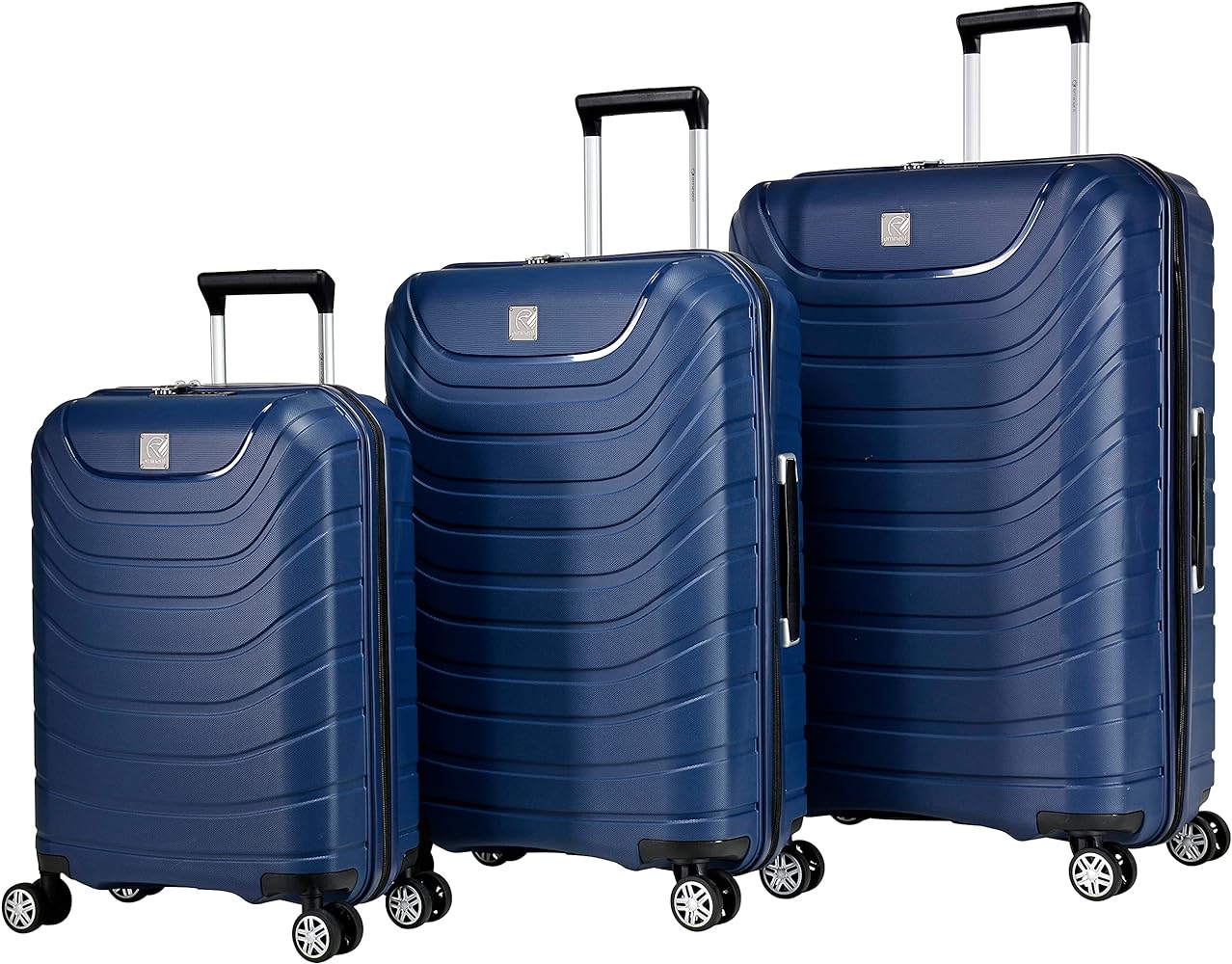 Eminent Suitcase Hard Shell Luggage Lightweight Polypropylene Quiet Double Wheels TSA Lock B0011 (Checked Luggage 24-Inch, Dark Blue)