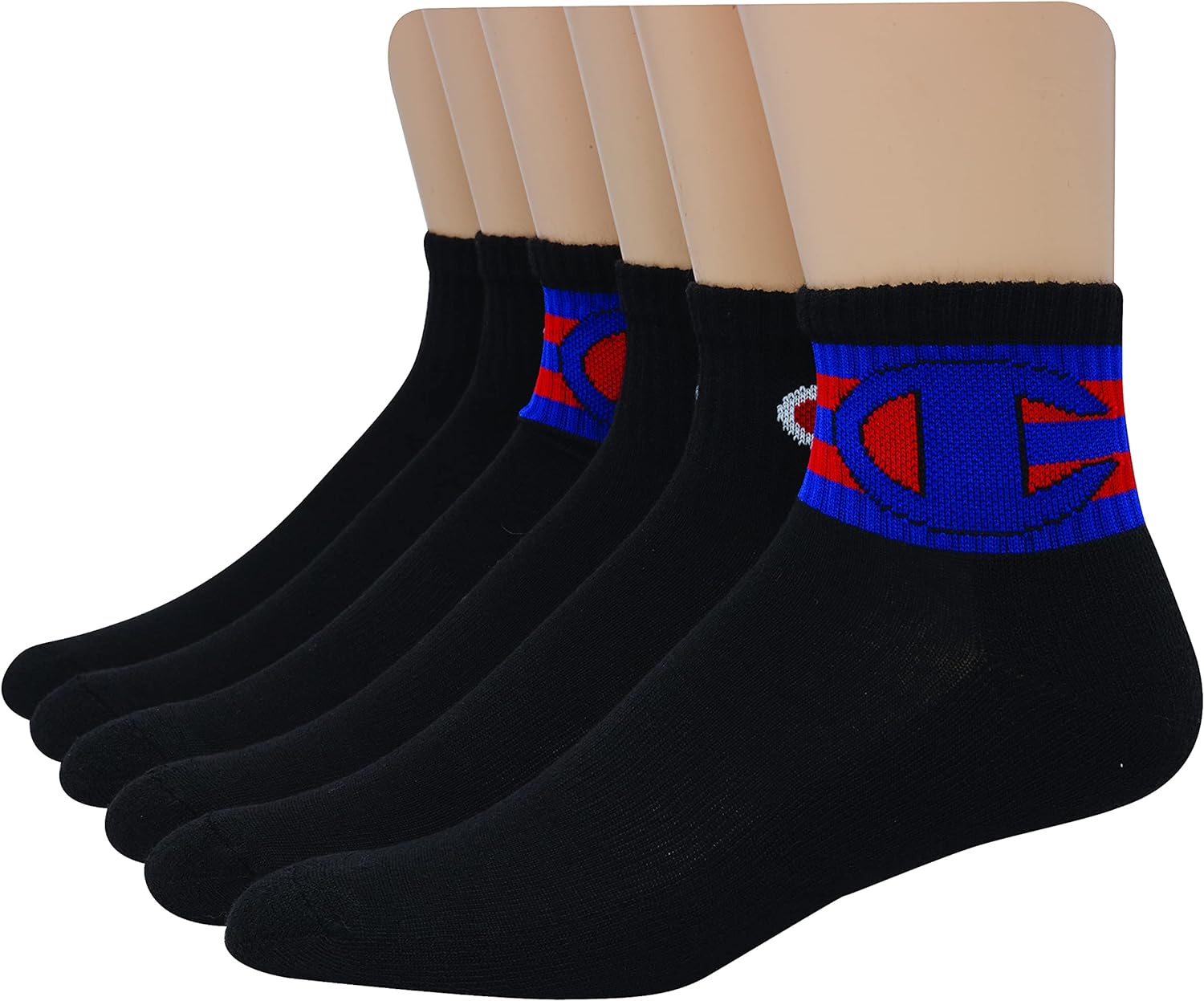 Champion Double Dry Moisture Wicking Champion Logo 6-Pack Ankle Socks