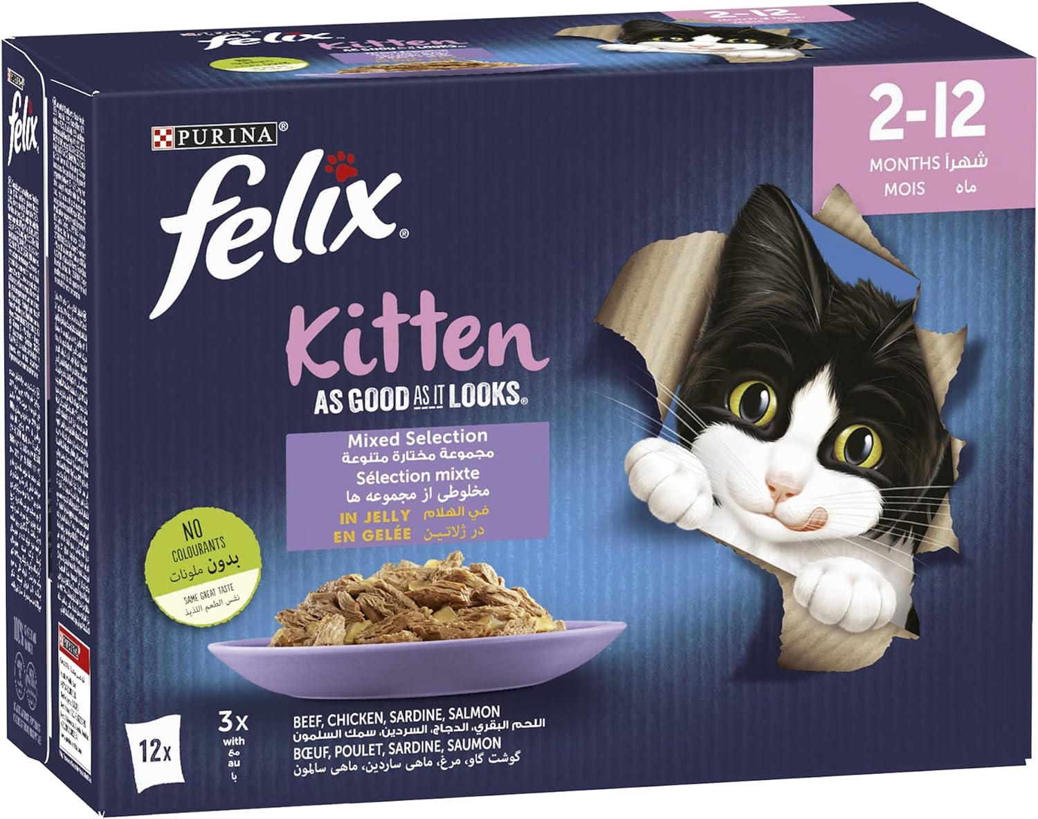 Purina Felix As Good As It Looks Kitten with Countryside Selection in jelly 85g (Pack of 12)